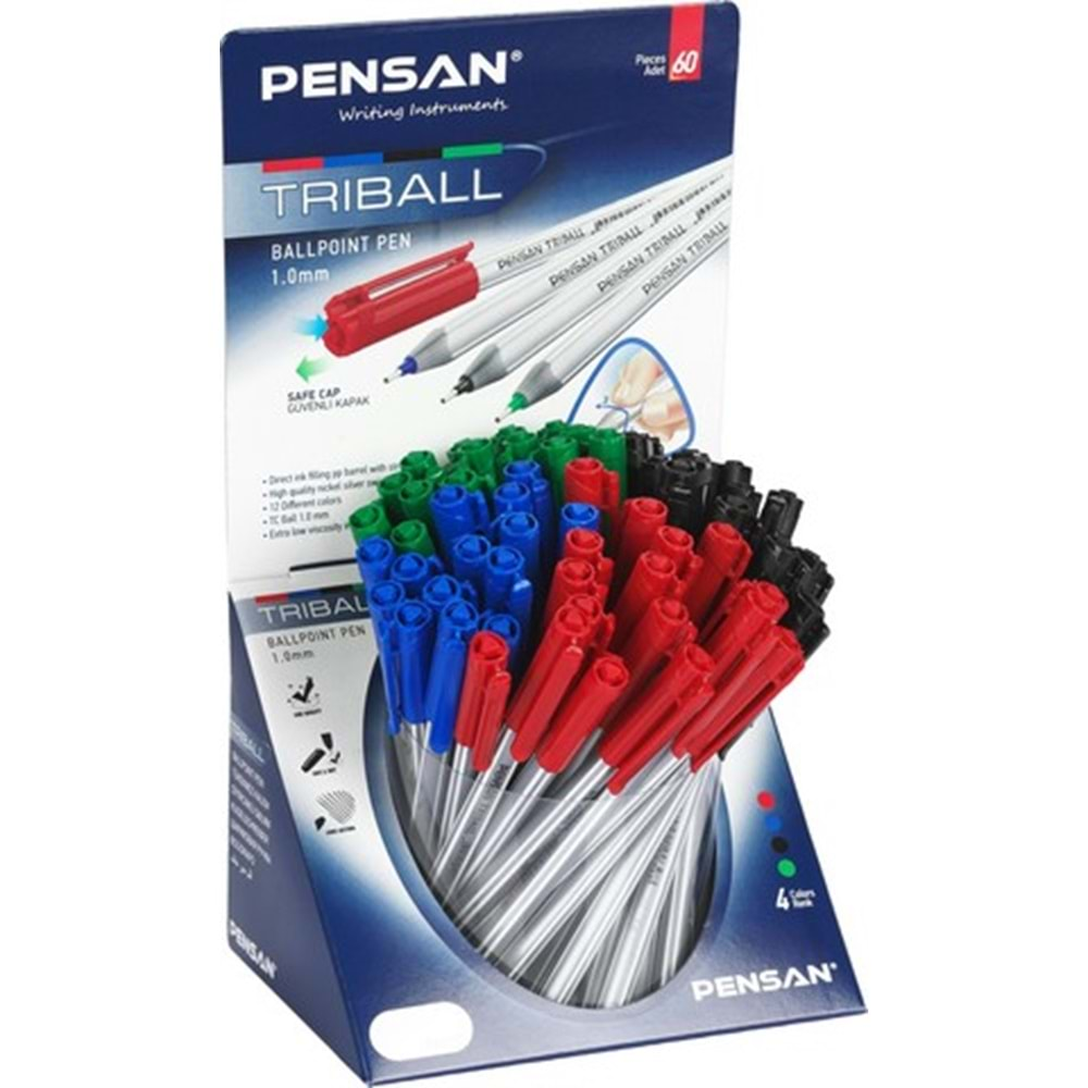 PENSAN TÜKENMEZ KALEM 60 LI TRIBALL 1.0 MM.