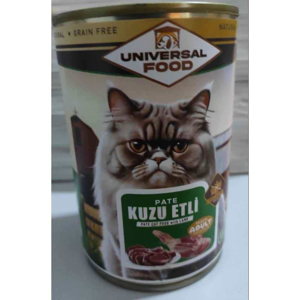 UNIVERSAL KUZU ETLİ KEDİ KONSERVE 400 GR.PATE