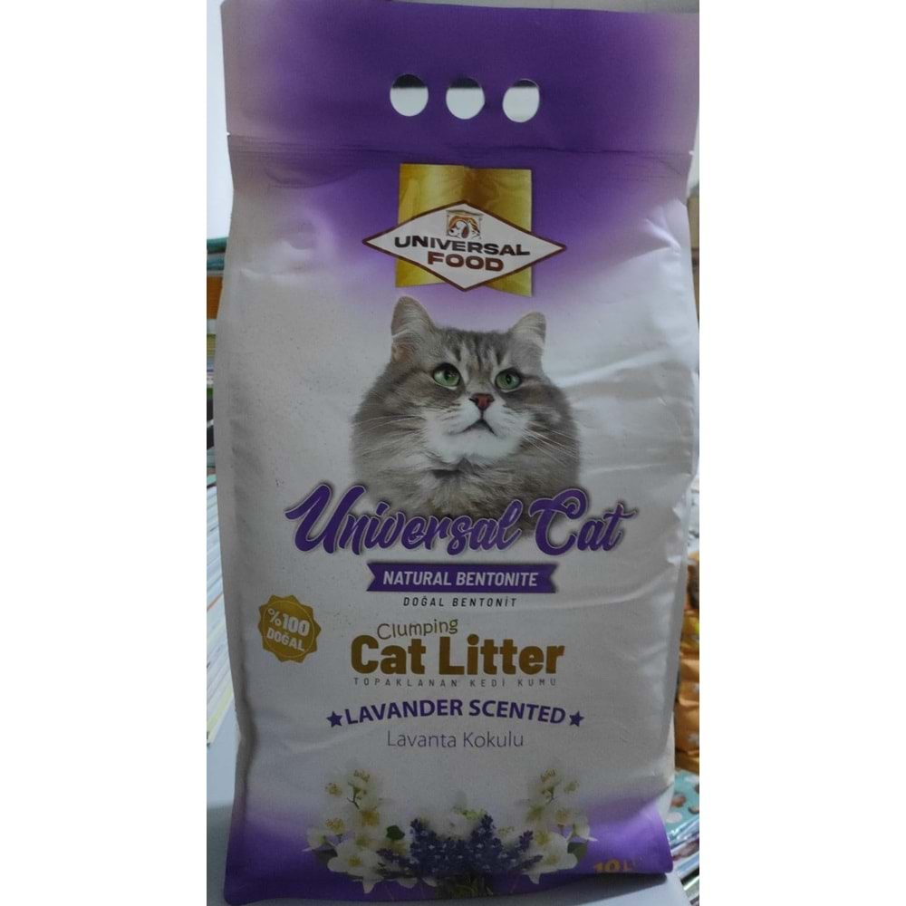 UNIVERSAL KEDİ KUMU 10 LT.LAVANTA KOKULU