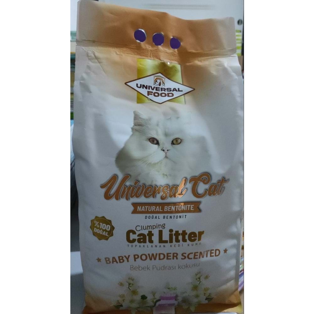 UNIVERSAL KEDİ KUMU 10 LT.BEBEK PUDRASI KOKUSU