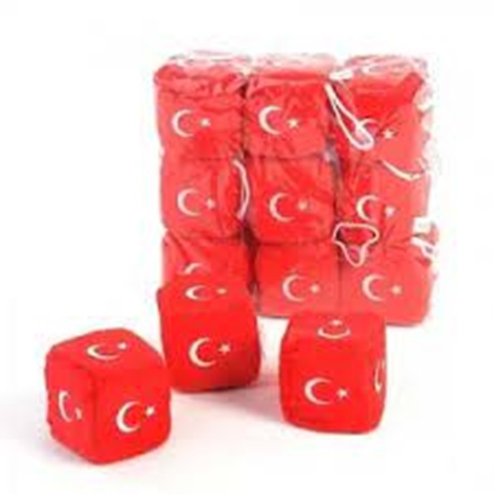 KZL PELUŞ ZAR TÜRK BAYRAKLI 7 CM.