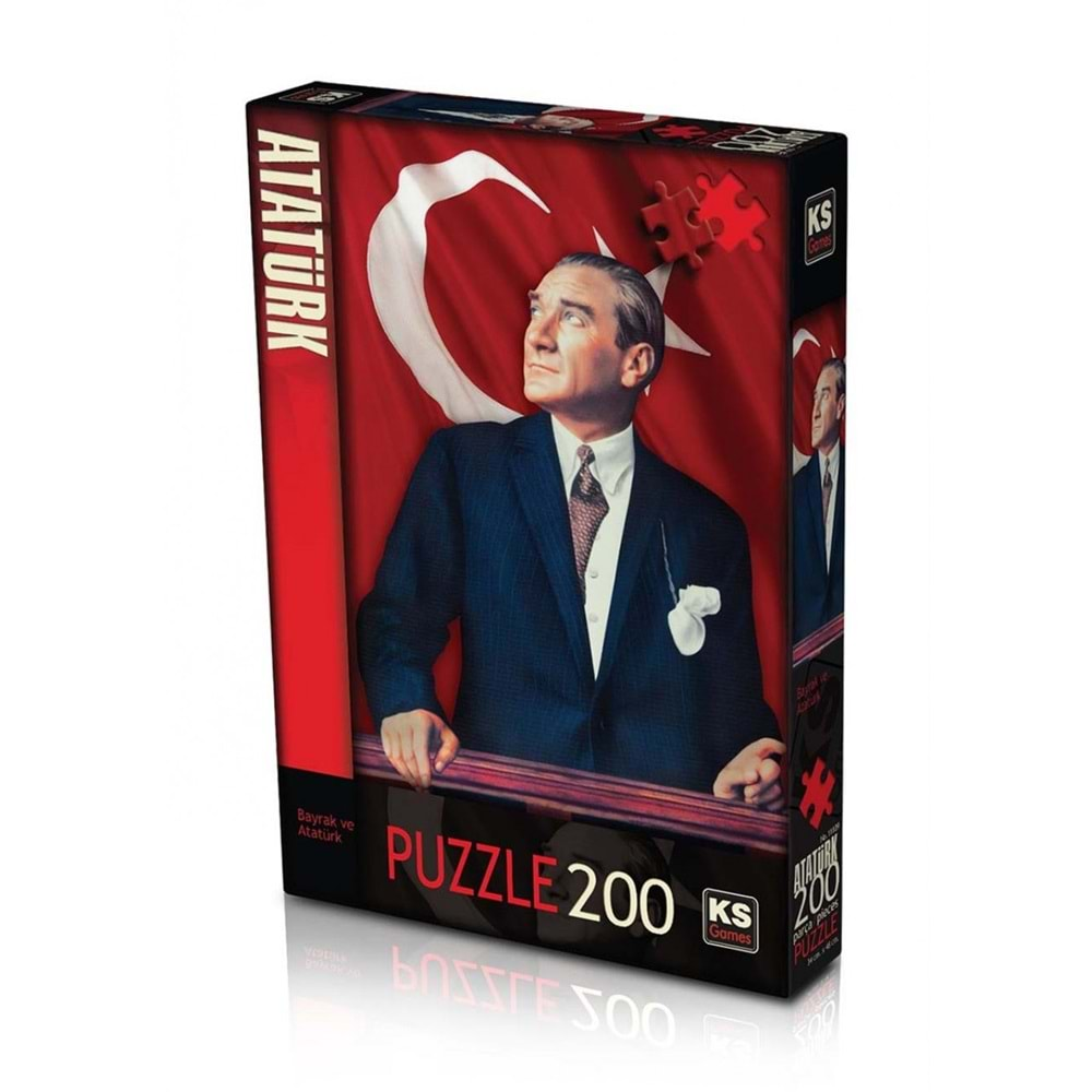 KS GAMES PUZZLE 200 LÜ BAYRAK VE ATATÜRK 48*34 CM.T113