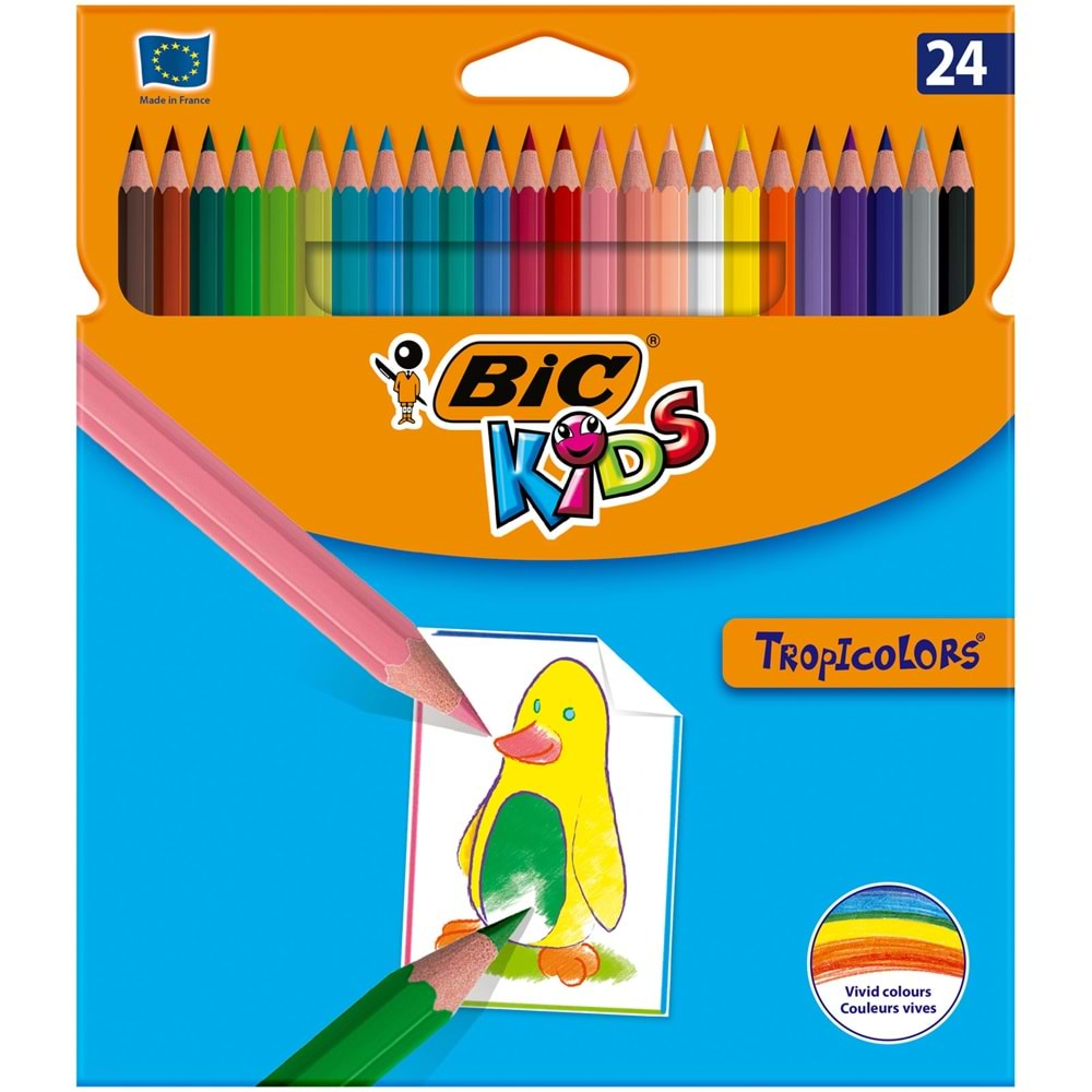 BİC KURU BOYA KALEMİ 24 RENK TAM BOY TROPİCOLORS