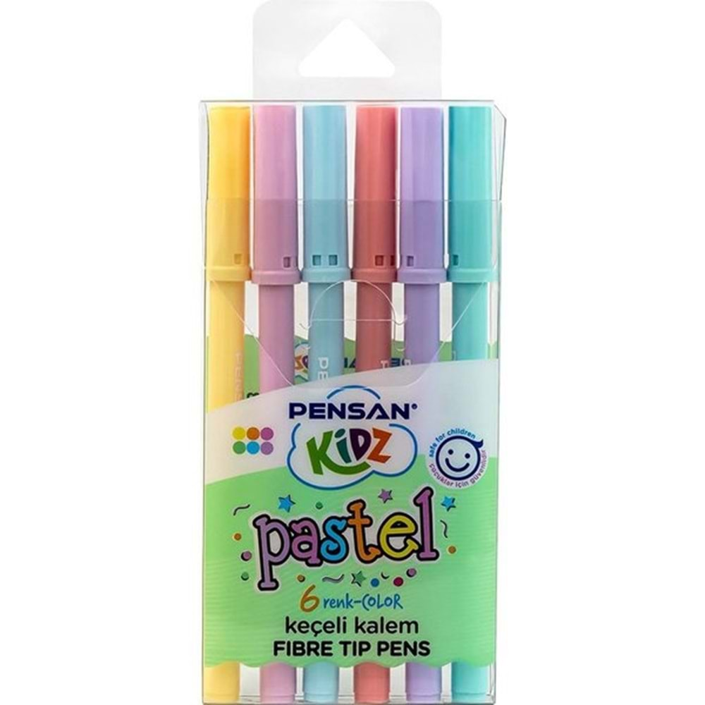 PENSAN KEÇELİ BOYA KALEMİ 6 RENK PASTEL RENKLER