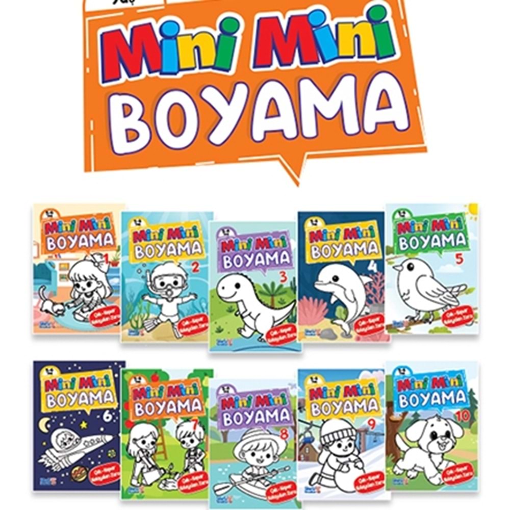 SİHİRLİ PARMAKLAR MİNİ MİNİ İNCE BOYAMA 10 ÇEŞİT 16 SAYFA