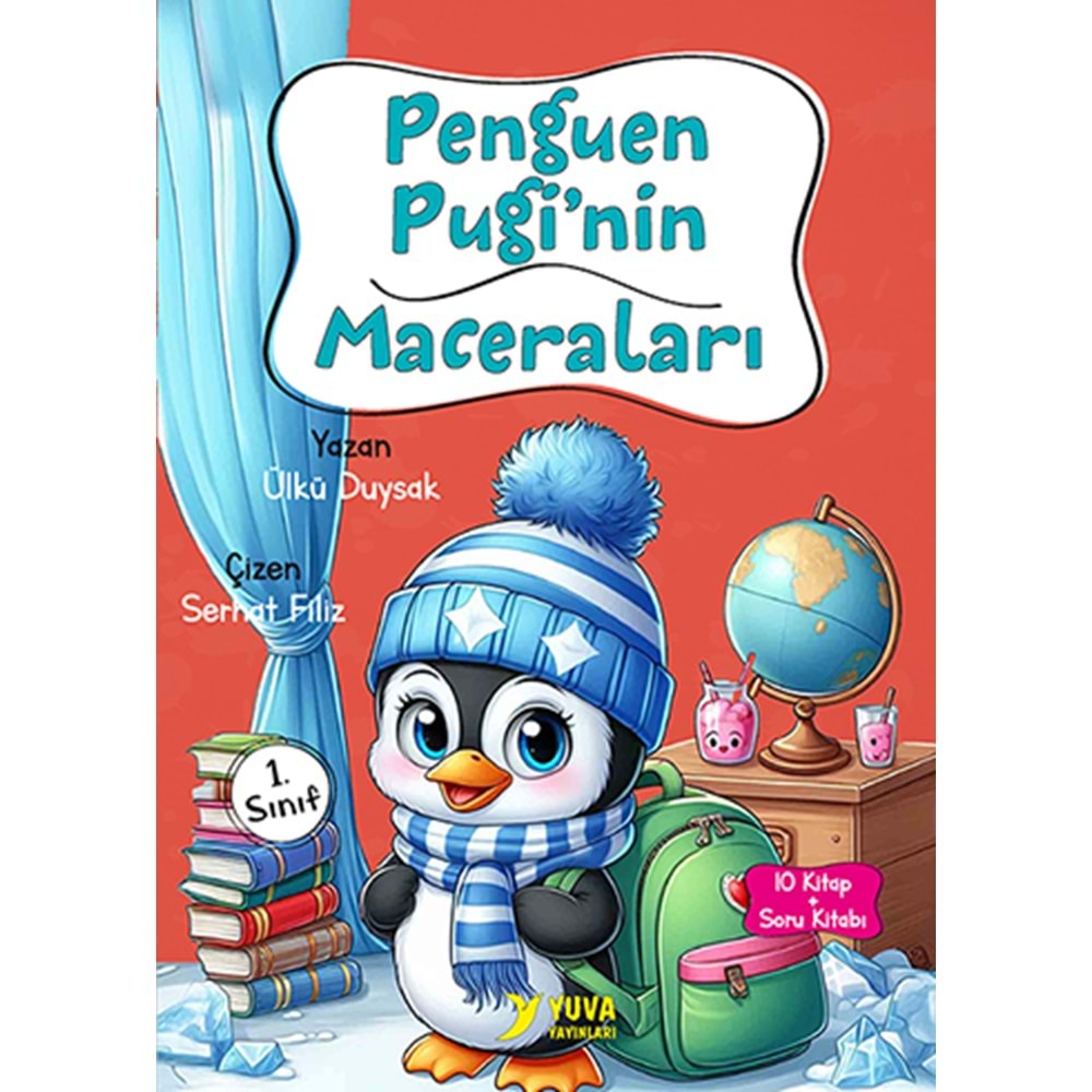 YUVA 1.SINIF PENGUEN PUGİNİN MACERALARI 1.SNF 10 KİTAP (DÜZ)