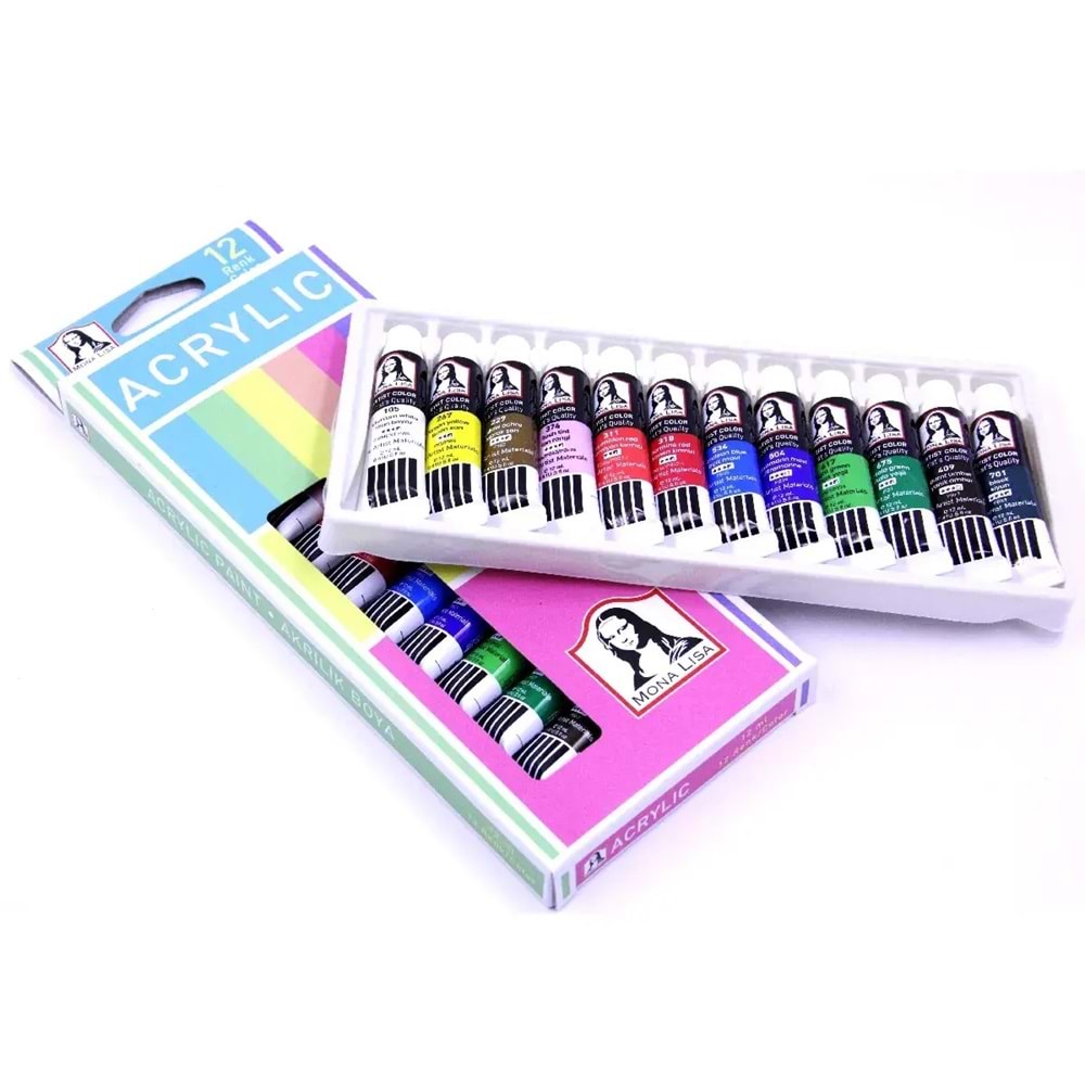 MONA LISA AKRİLİK BOYA 12 RENK 12 ML.TÜP SD125