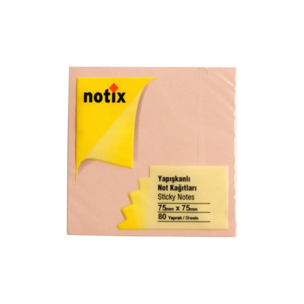 NOTİX YAPIŞKANLI NOT KAĞIDI 75*75 mm.PASTEL KREM
