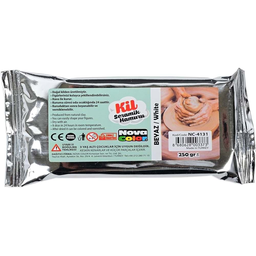 NOVA COLOR SERAMİK KİL 250 GR.BEYAZ NC-4131