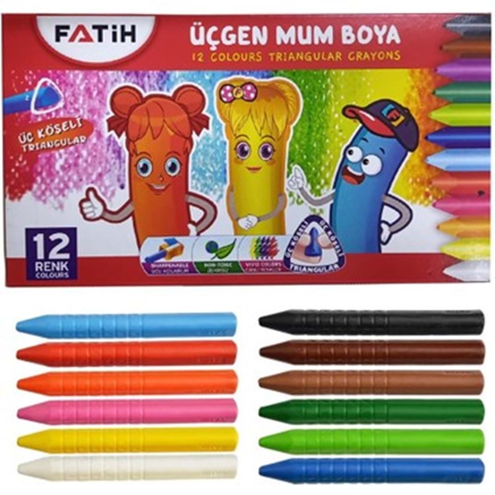 FATİH ÜÇGEN MUM BOYA 12 RENK
