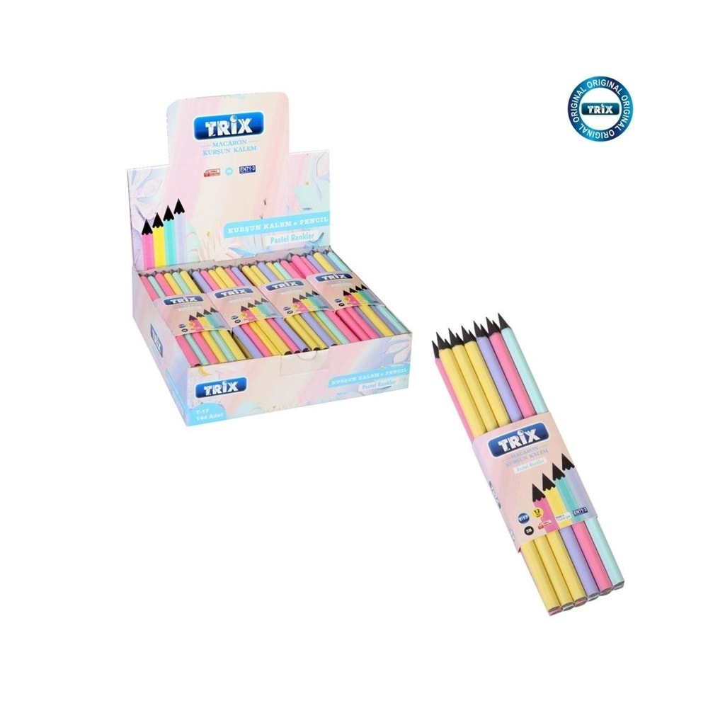 TRİX MERCANLI KURŞUN KALEM PASTEL 12 ADET