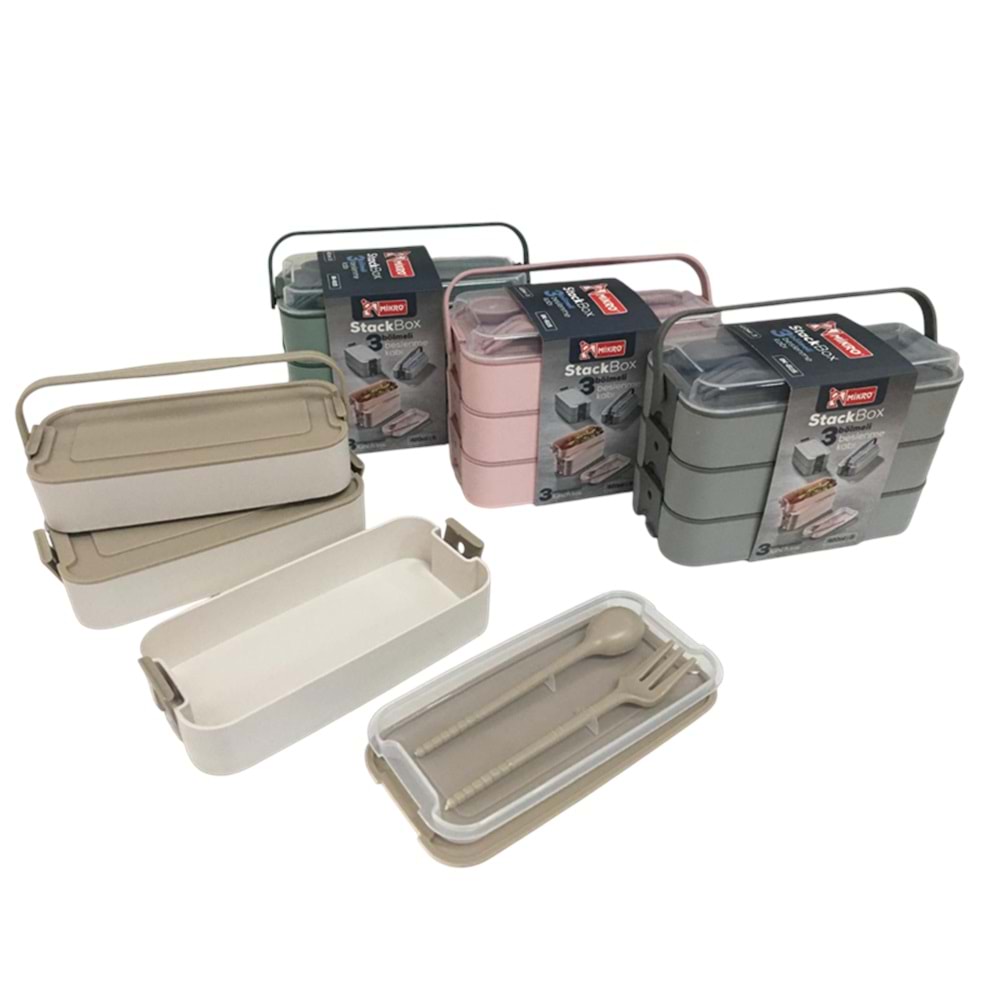 MİKRO STACK BOX ÜÇ BÖLMELİ BESLENME KABI BK-6115