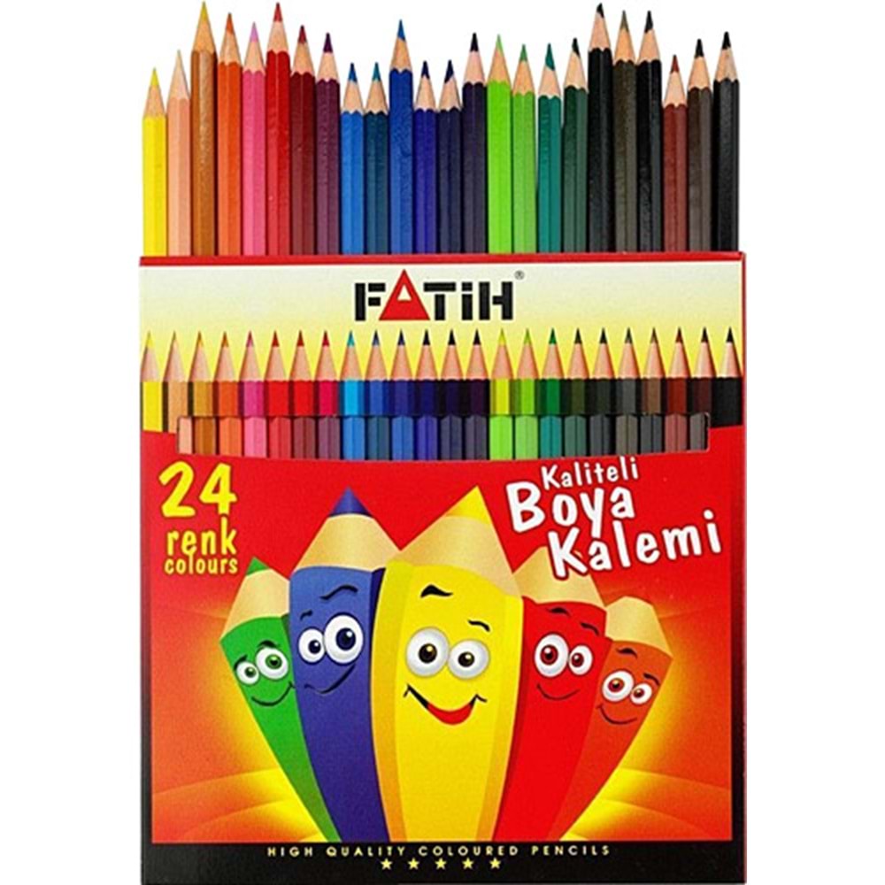 FATİH KURU BOYA KALEMİ 24 RENK TAM BOY