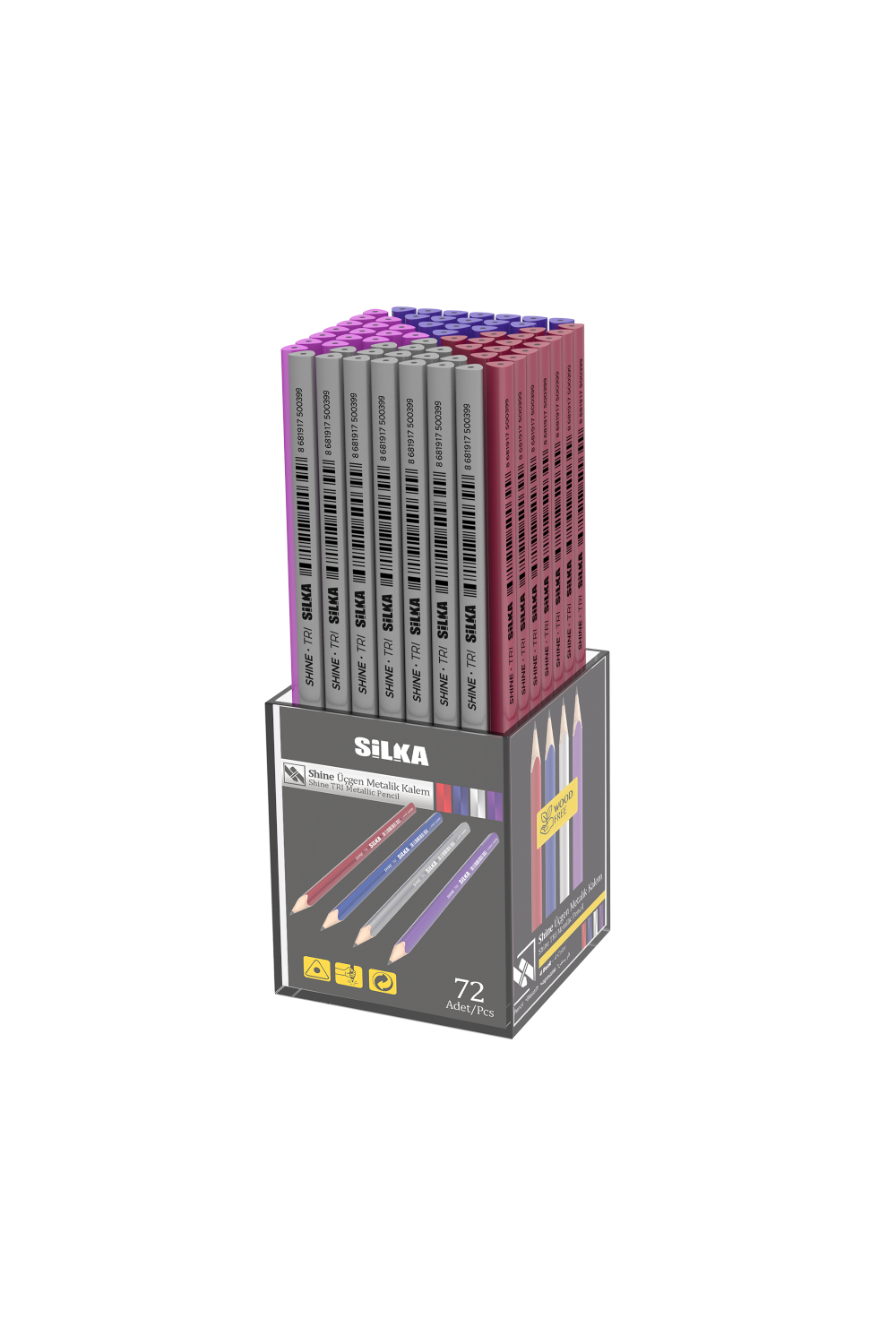 SİLKA KURŞUN KALEM SHINE ÜÇGEN METALİK 144 LÜ