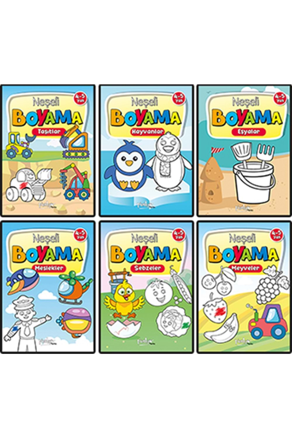 PİNOKYO NEŞELİ BOYAMA 6 KİTAP TAKIM 4-5 YAŞ