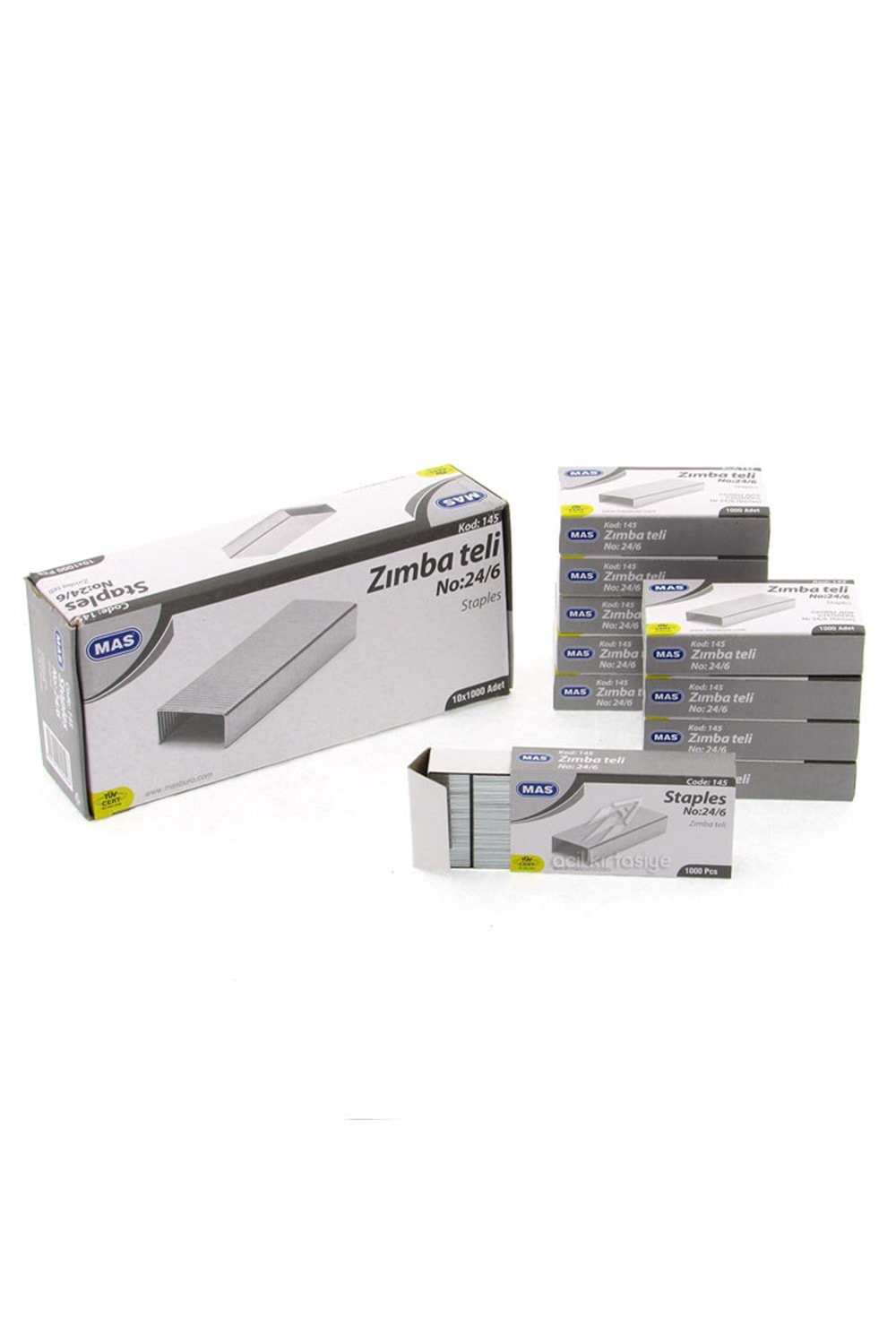 MAS ZIMBA TELİ NO 24/6 MM.BEYAZ GALVANİZ KOD:145