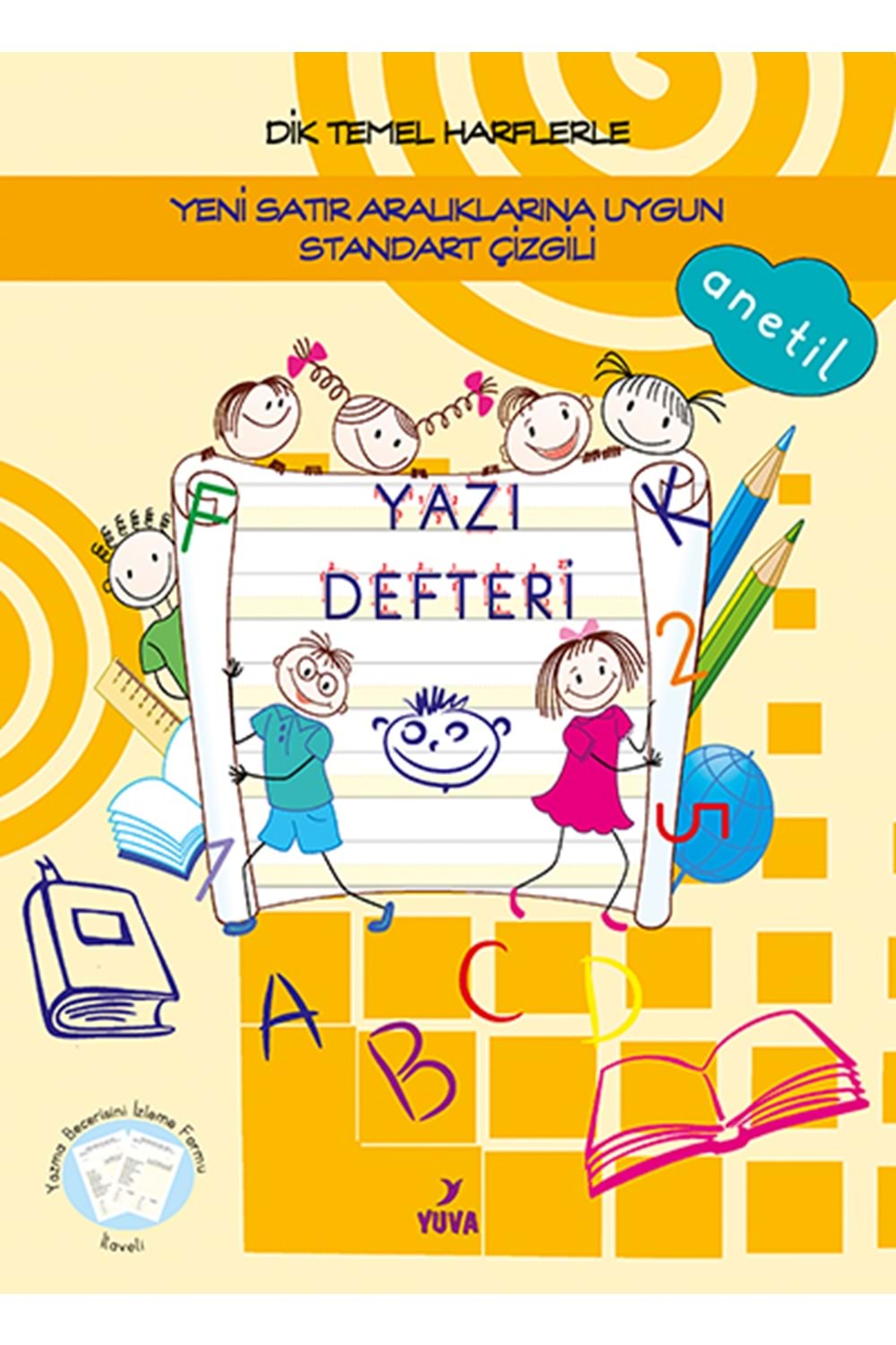 YUVA 1.SINIF YAZI DEFTERİ 48 SAYFA STANDART ÇİZGİLİ A4 (SARI)
