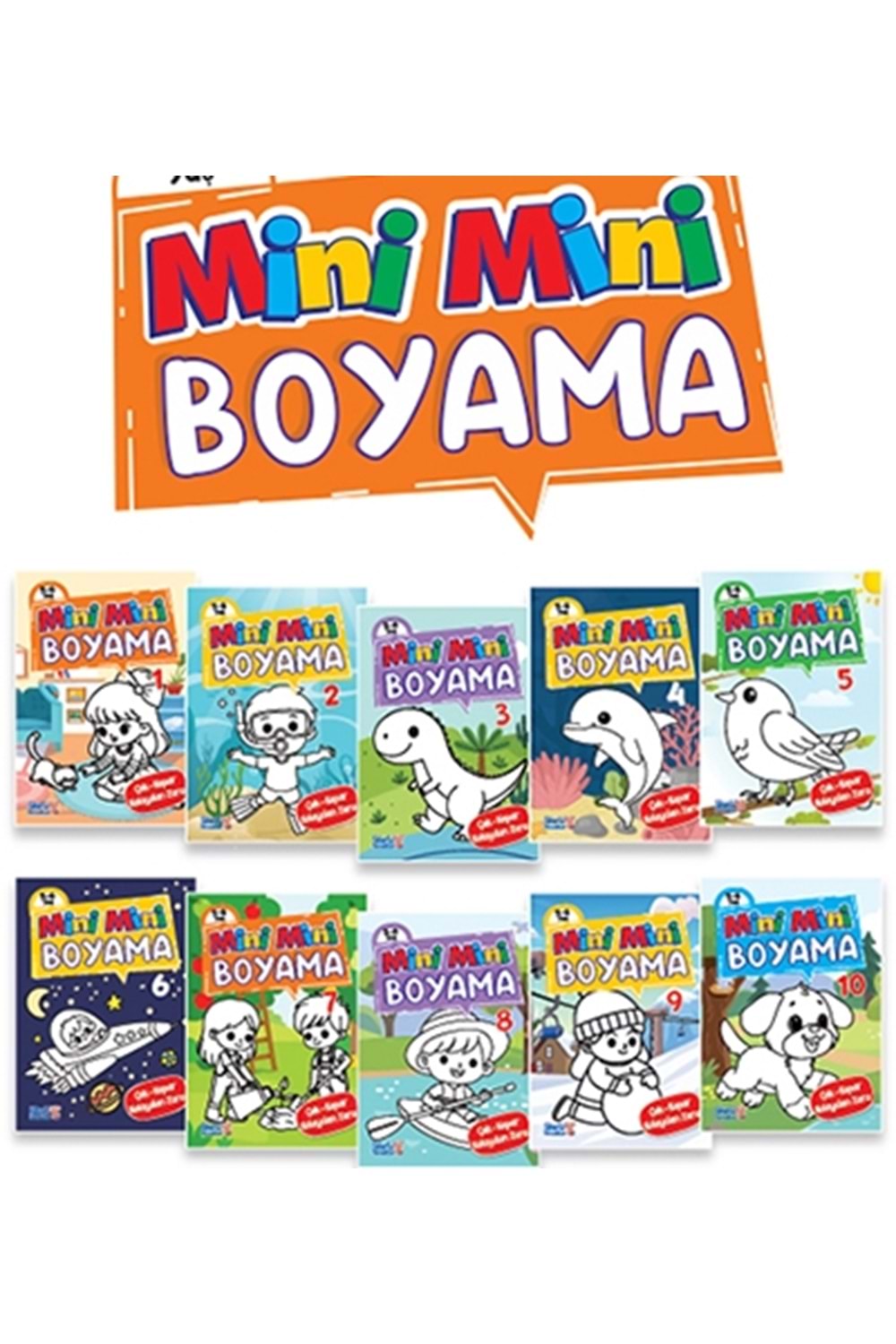 SİHİRLİ PARMAKLAR MİNİ MİNİ İNCE BOYAMA 10 ÇEŞİT 16 SAYFA