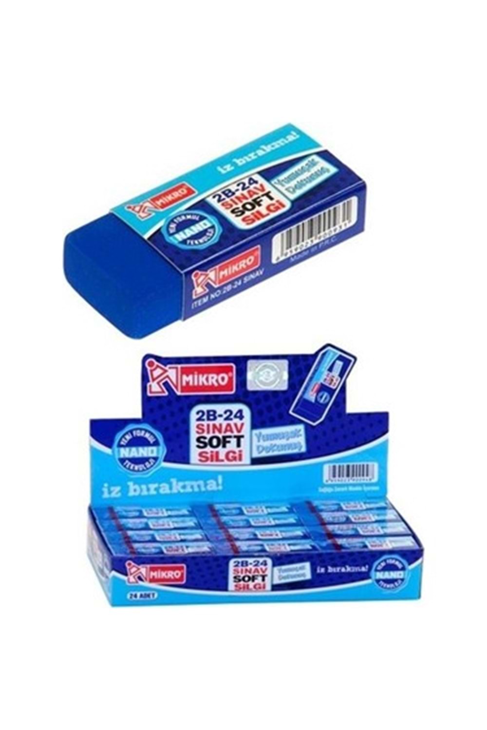 MİKRO SİLGİ MAVİ SOFT 24 LÜ (SINAV SİLGİSİ)