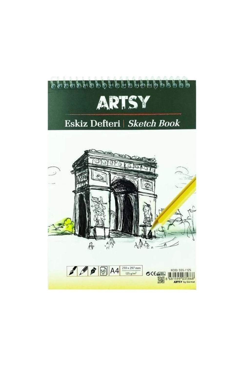 GÜRMAT ESKİZ DEFTERİ A4 SPİRALLİ 125 GR.40 SAYFA