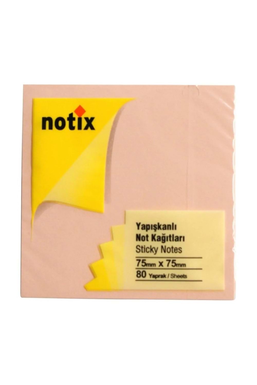 NOTİX YAPIŞKANLI NOT KAĞIDI 75*75 mm.PASTEL KREM