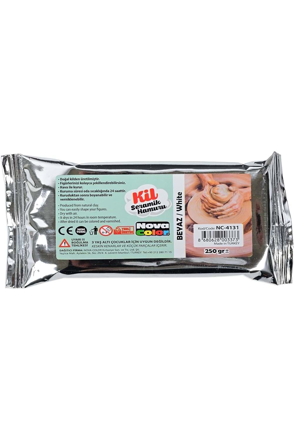 NOVA COLOR SERAMİK KİL 250 GR.BEYAZ NC-4131