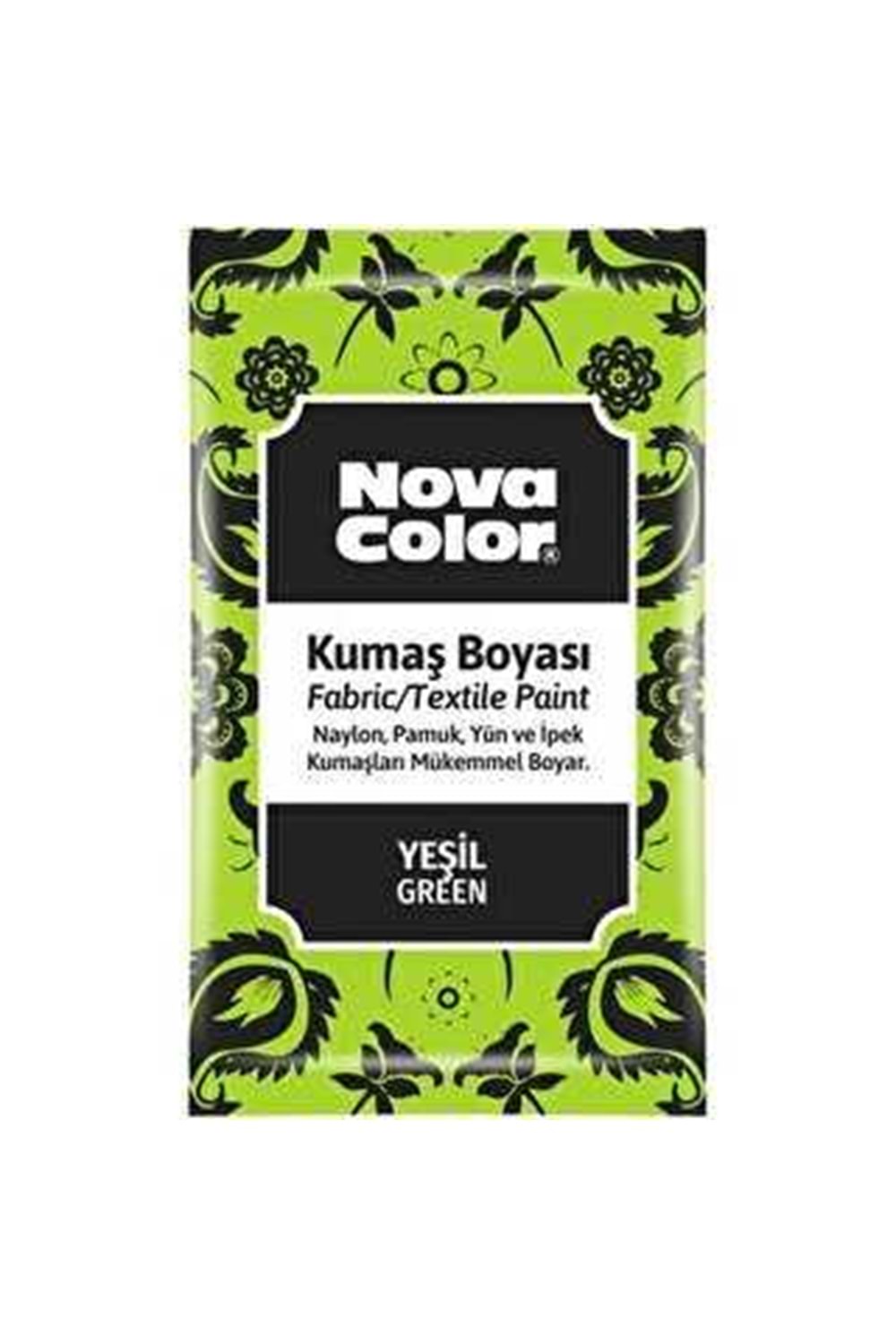 NOVA COLOR KUMAS BOYASI TOZ YEŞİL 12 GR
