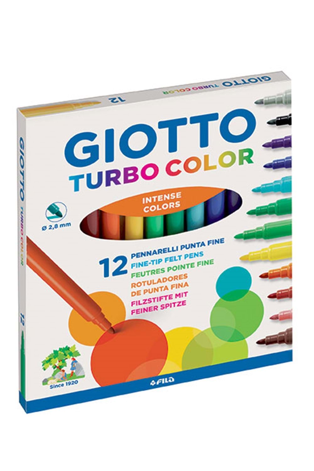 GIOTTO KEÇELİ BOYA KALEMİ 12 RENK TURBO COLOR-YIKANABİLİR