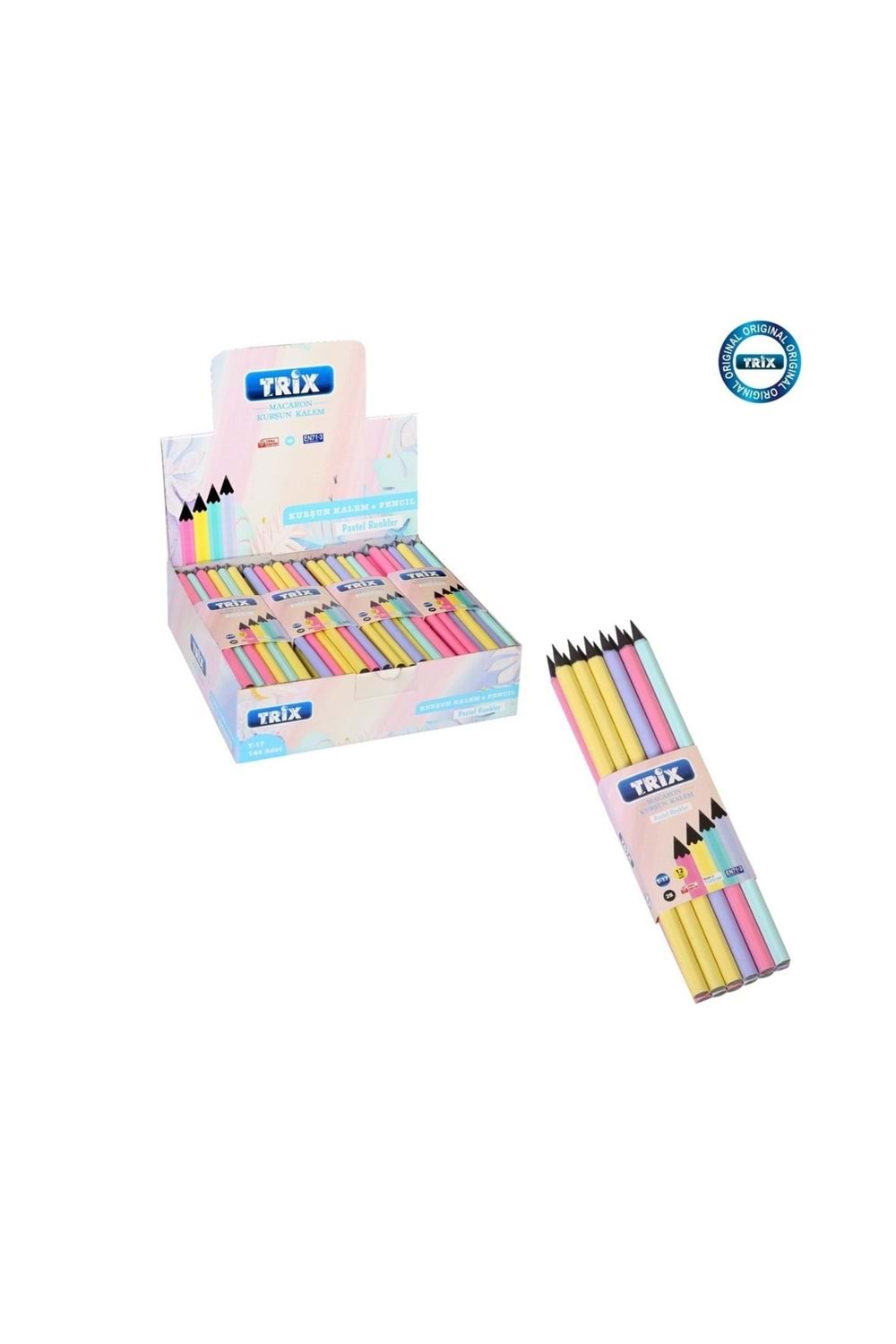 TRİX MERCANLI KURŞUN KALEM PASTEL 12 ADET