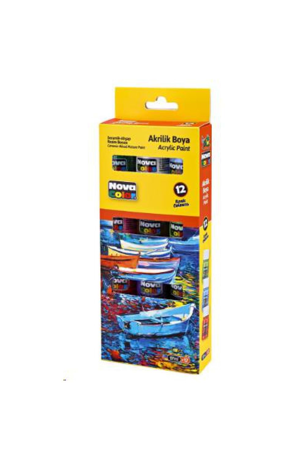 NOVA COLOR AKRİLİK BOYA 12 RENK ŞİŞE 17 ML.NC-2008