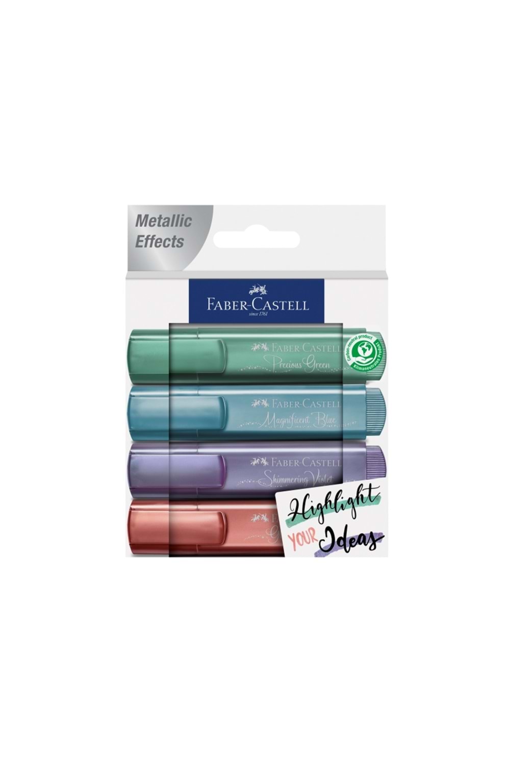 FABER-CASTELL FOSFORLU KALEM-46 METALİK 4 LÜ SET