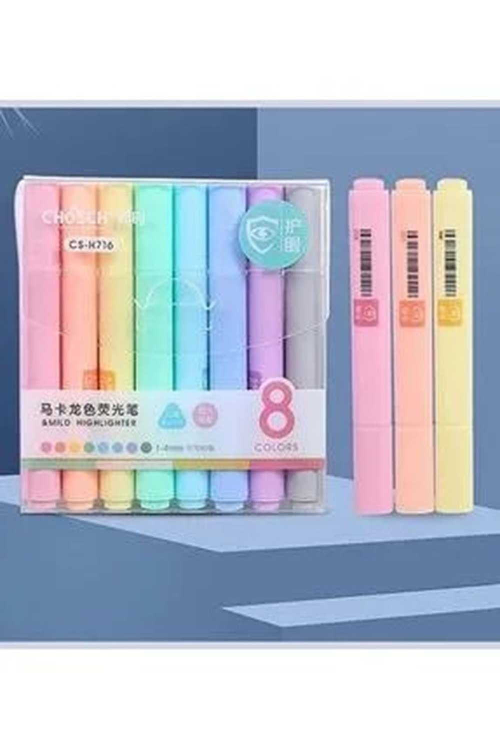 GIPTA FOSFORLU KALEM LOOP PASTEL 4 RENK 18 Lİ STAND