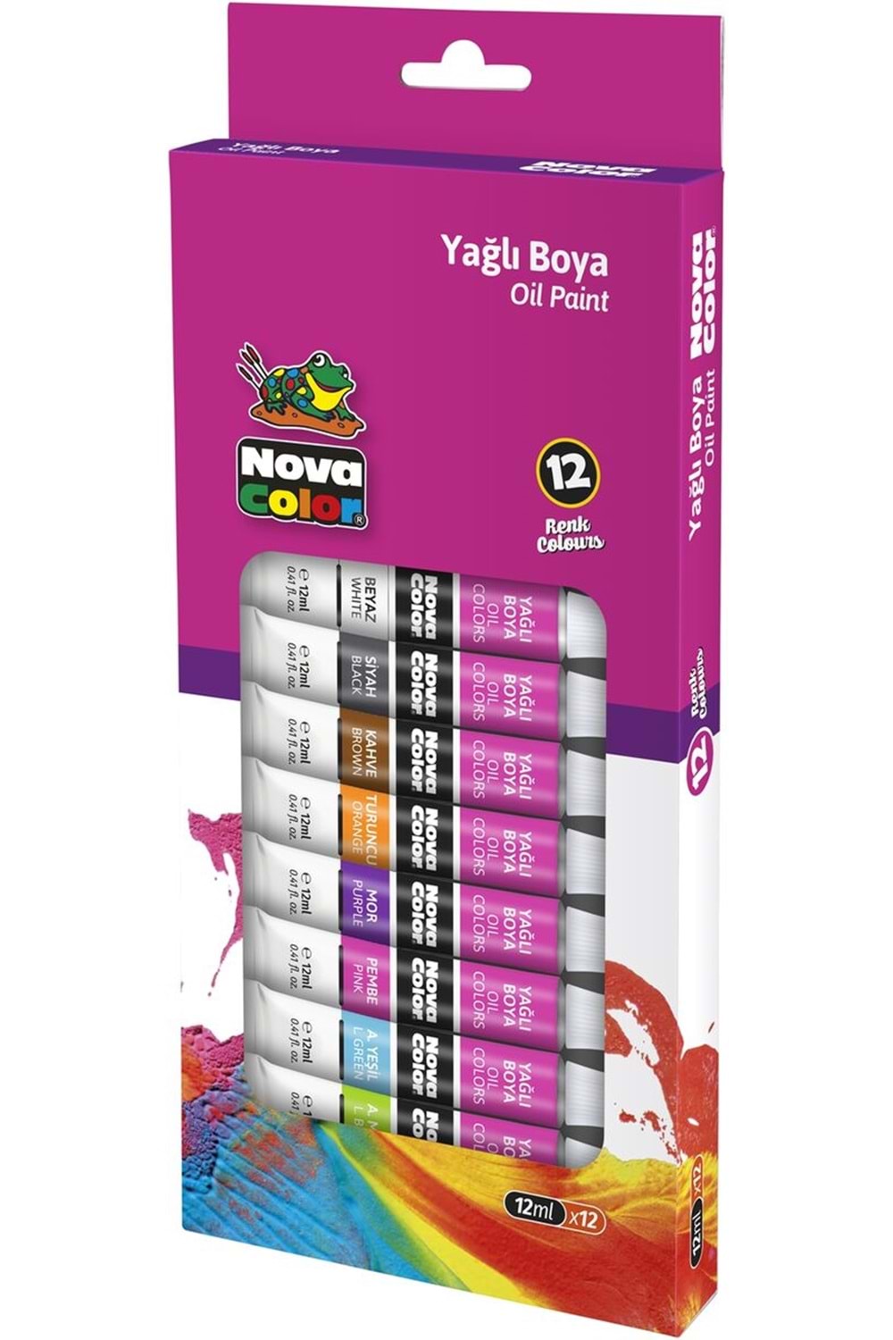 NOVA COLOR YAĞLI BOYA 12 RENK TÜP 12 ML. KOD: NC-796