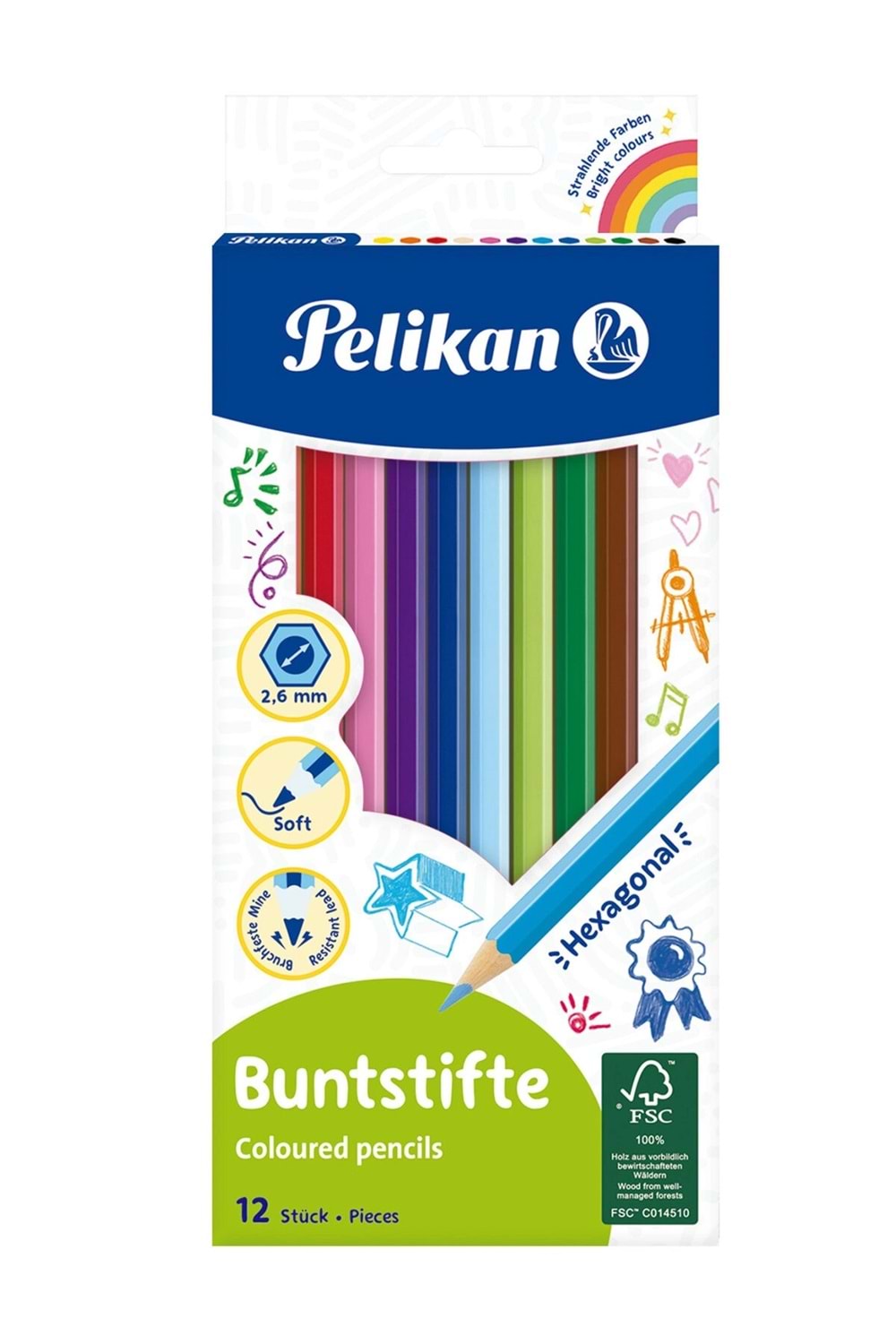 PELİKAN KURU BOYA 12 RENK BUNTSTİFTE