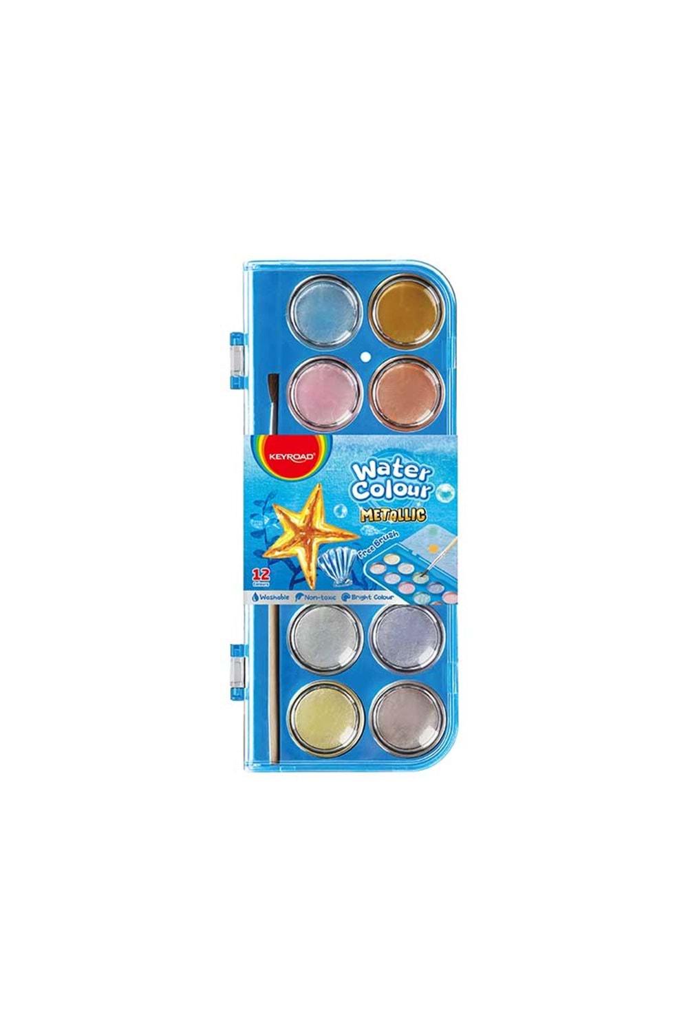 KEYROAD SULUBOYA METALİK 12 RENK 28 MM.BÜYÜK TABLET KR972802
