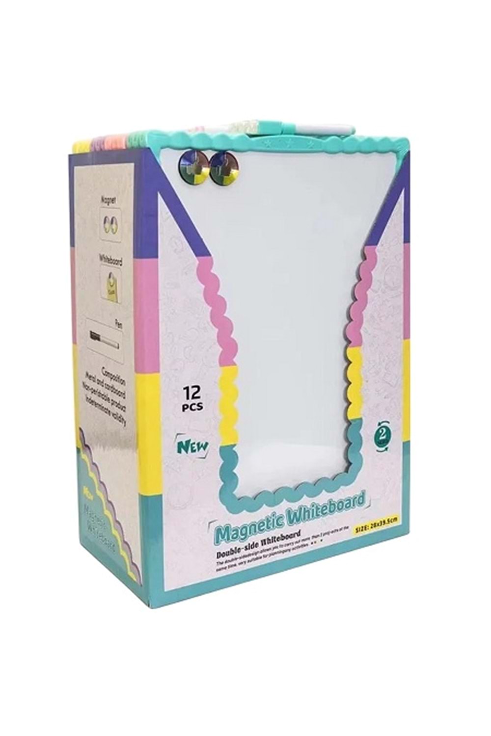 MİSYON ÇİFT TARAFLI BEYAZ TAHTA 28*29 CM.MANYETİK MSY-4110