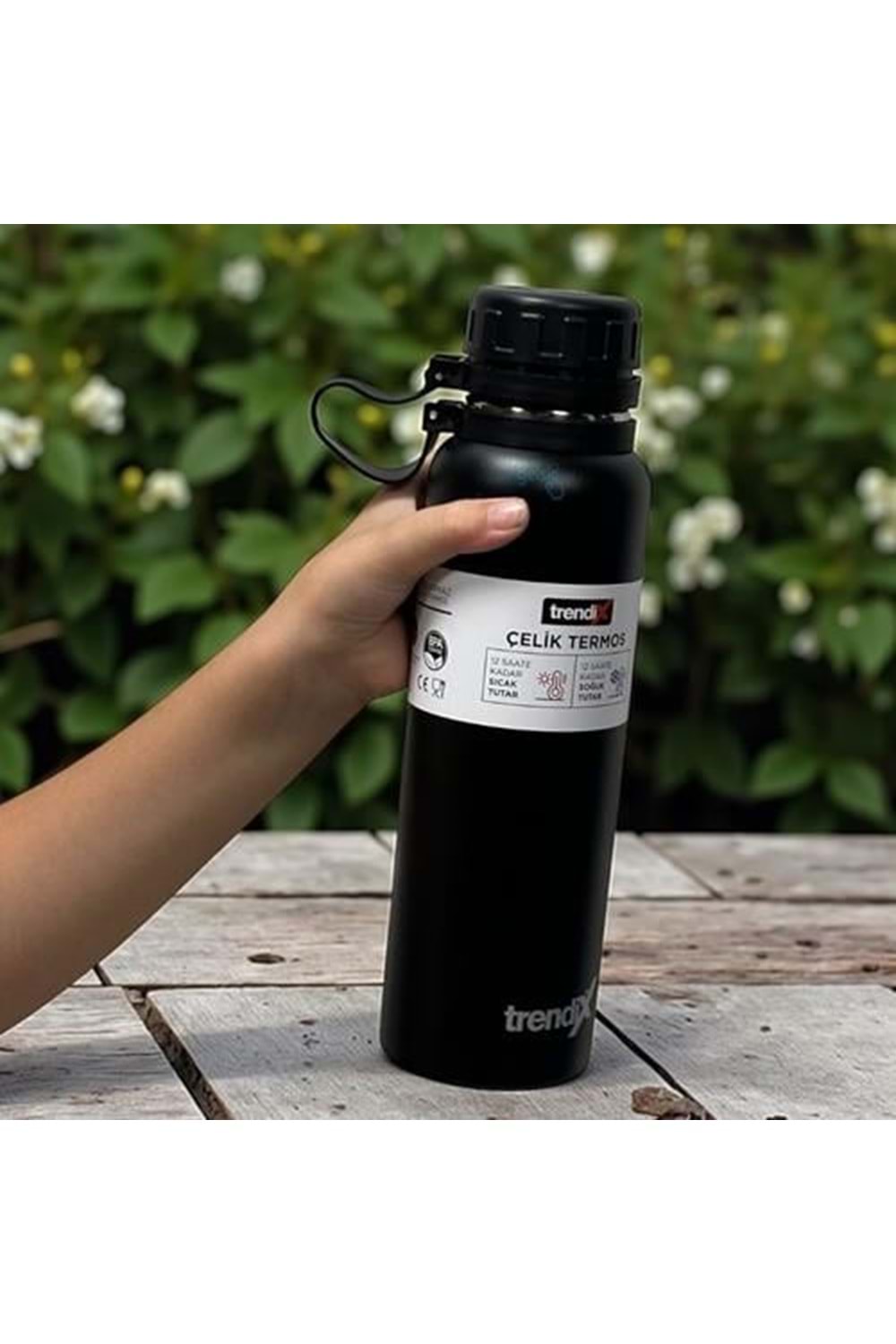 TRENDIX ÇELİK İÇLİ TERMOS 850ML.SİYAH