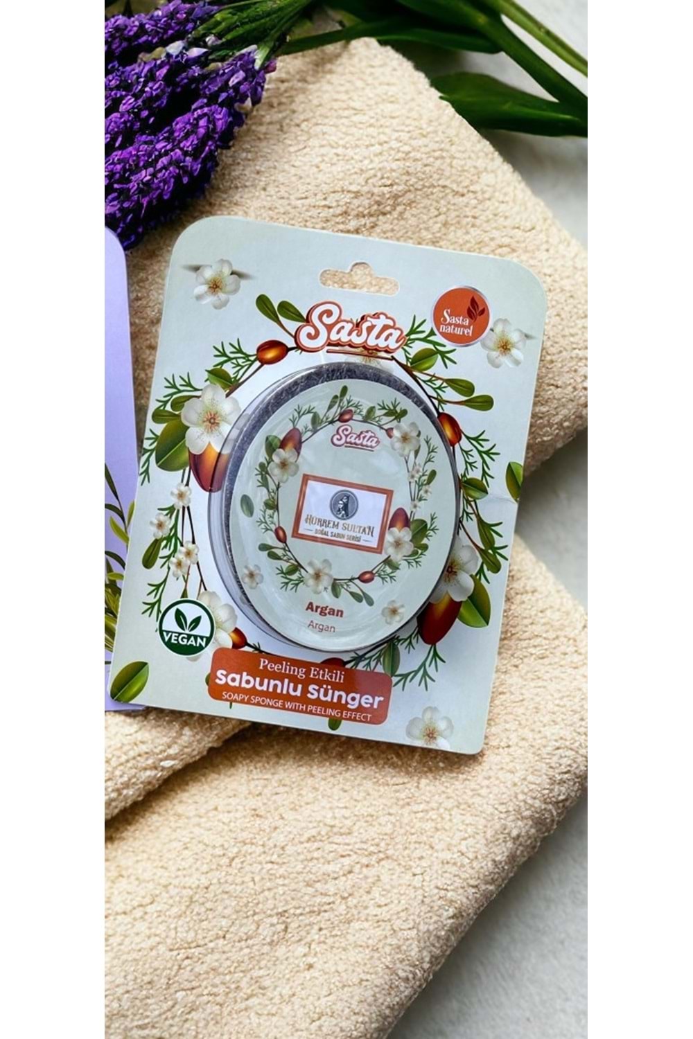 SASTA DOĞAL SÜNGERLİ SABUN ARGAN 130 GR.