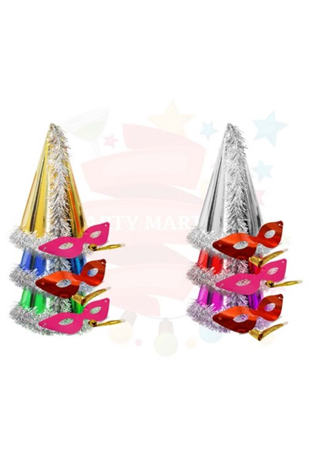 NEDİ KOTYON SET METALİK (ŞAPKA+GÖZLÜK+Y.DÜDÜK)