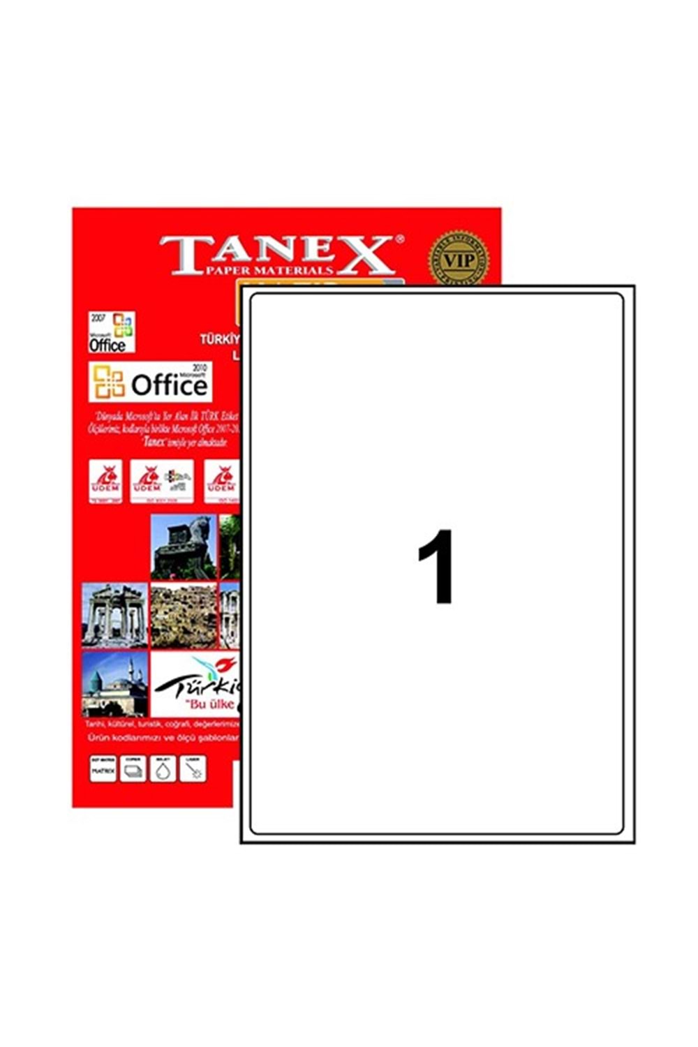 TANEX LAZER ETİKET 100 LÜ 199,6X289,1 MM. TW-2001