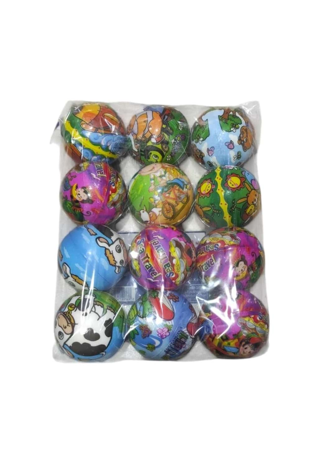 ALMİRA STRES TOPU KARAKTER DESENLİ 6 CM 12 Lİ PAKET