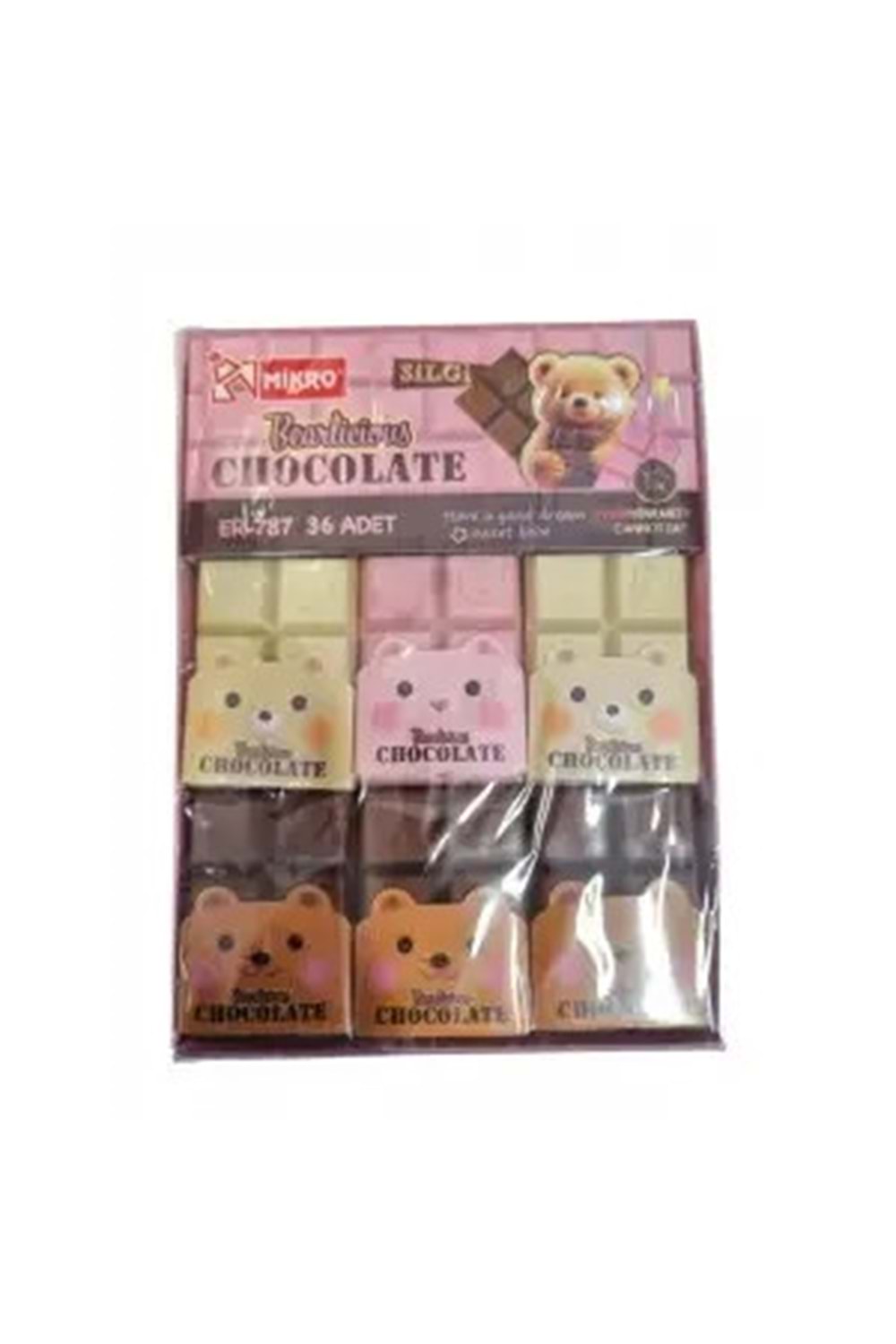 MİKRO SİLGİ CHOCOLATE BEARLİCİOUS 36 LI PK. ER-787