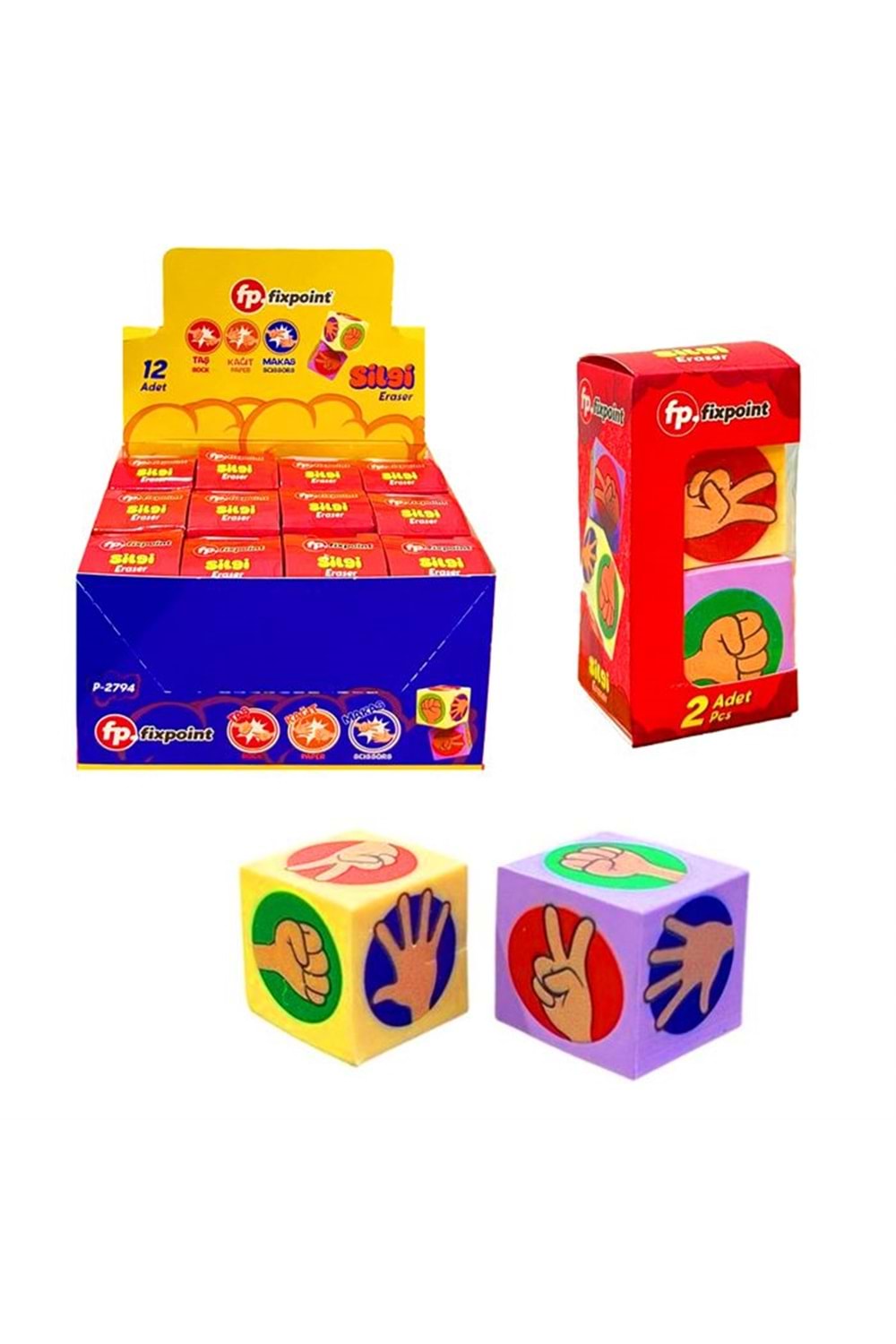 FİXPOİNT SİLGİ TAŞ,KAĞIT,MAKAS 12 Lİ PK.