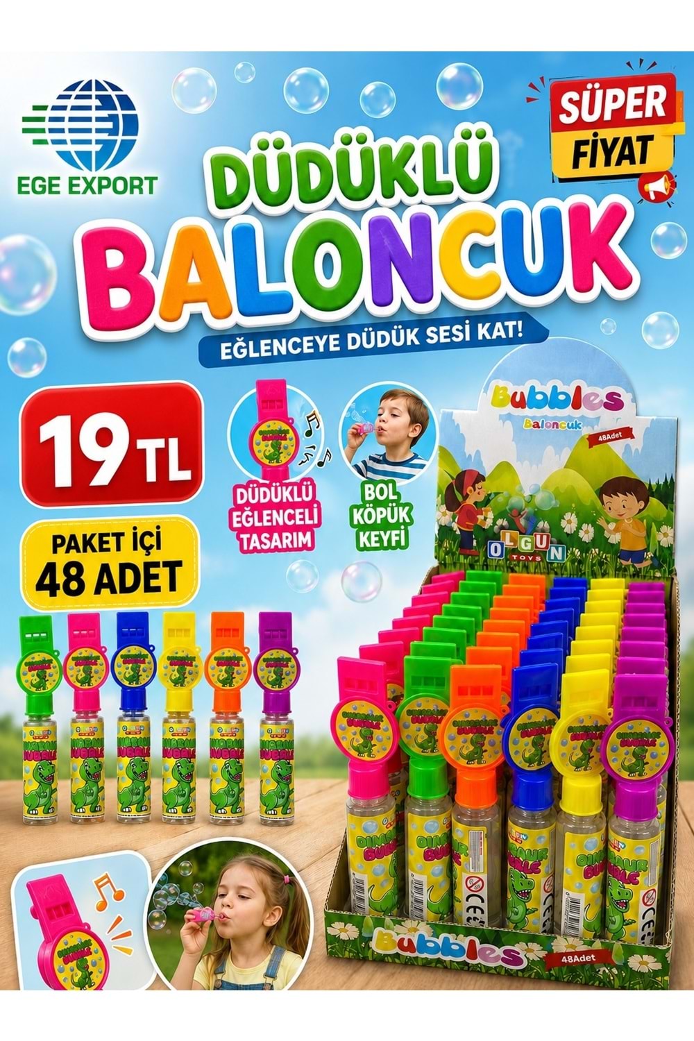 OLGUN DÜDÜK KÖPÜK BALONCUK 48 Lİ PK.