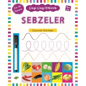 KUKLA ÇİZGİ ÇİZGİ ETKİNLİK -SEBZELER (ÇIKARTMALI - ÇİZ SİL)