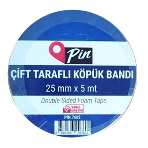 PİN ÇİFT TARAFLI KÖPÜK BANT 25*5 MT.