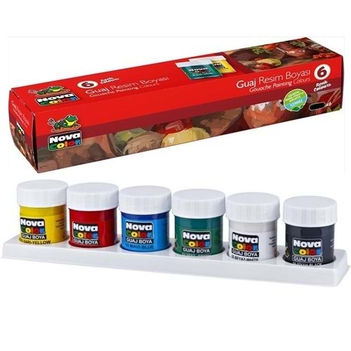 NOVA COLOR GUAJ BOYA 6 RENK ŞİŞE 30 ML. NC-113