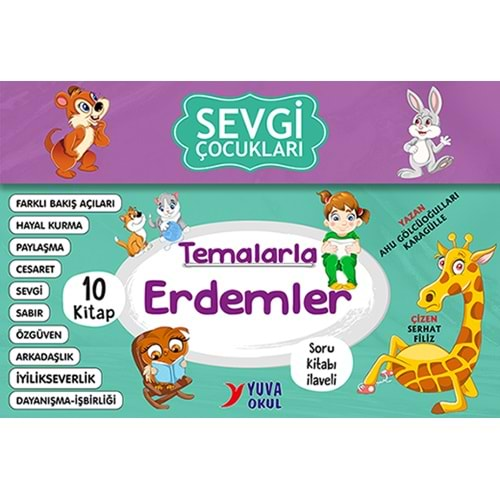 Sevgi Çocuklar TEMALARLA ERDEMLER SERİSİ KUTULU SET + SORU KİTAPÇIĞI