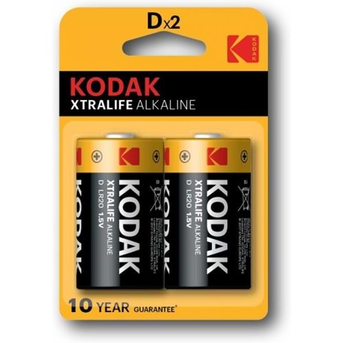 KODAK ALKALİN BÜYÜK PİL 2 Lİ EXTRALİFE