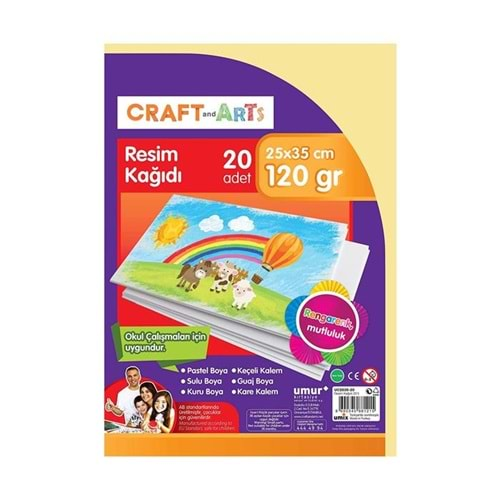 CRAFT AND ARTS RESİM KAĞIDI 25*35 CM.20 Lİ 120 GR.